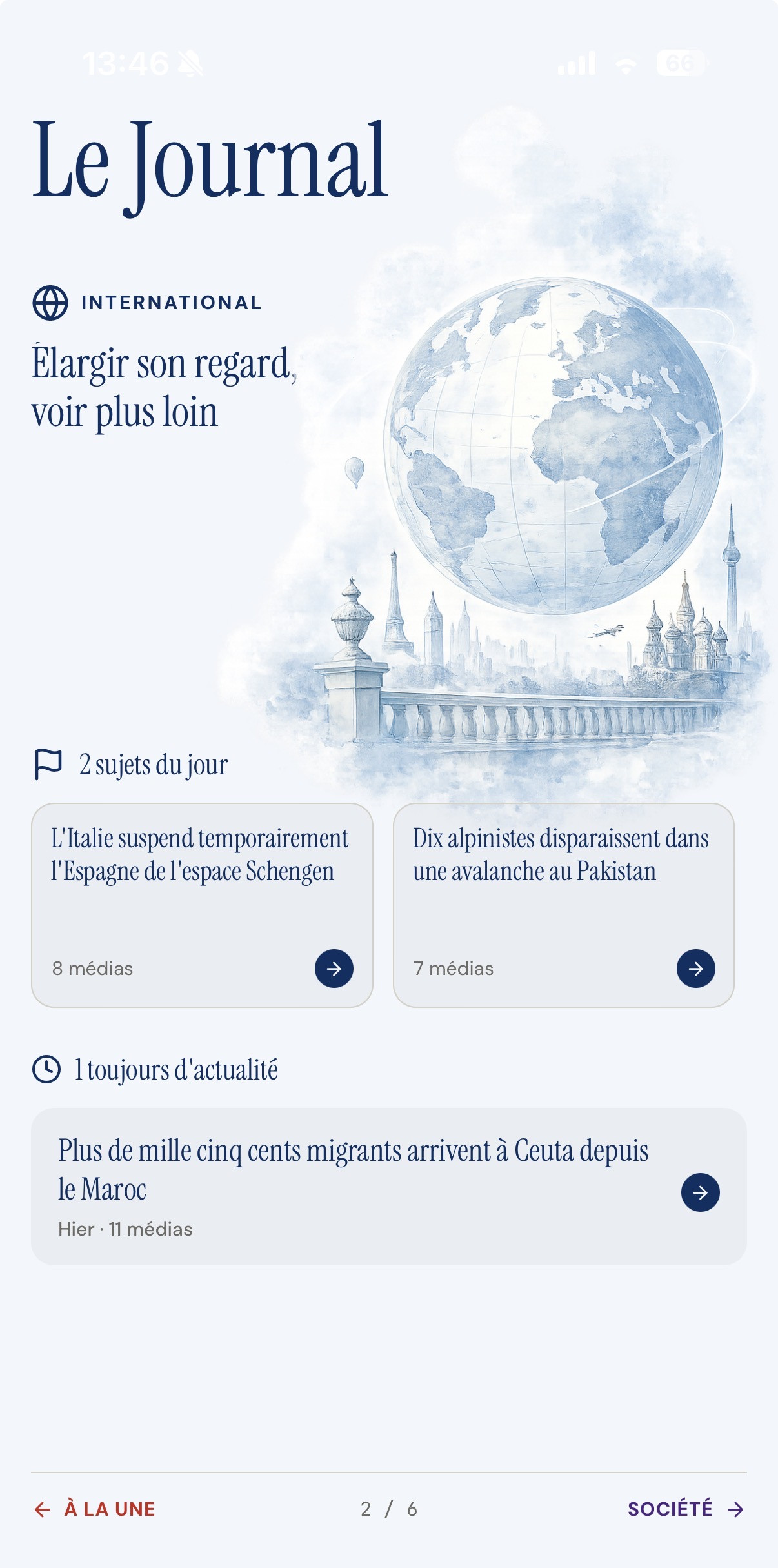 Capture d'écran d'une page de rubrique dans l'app TrustPaper